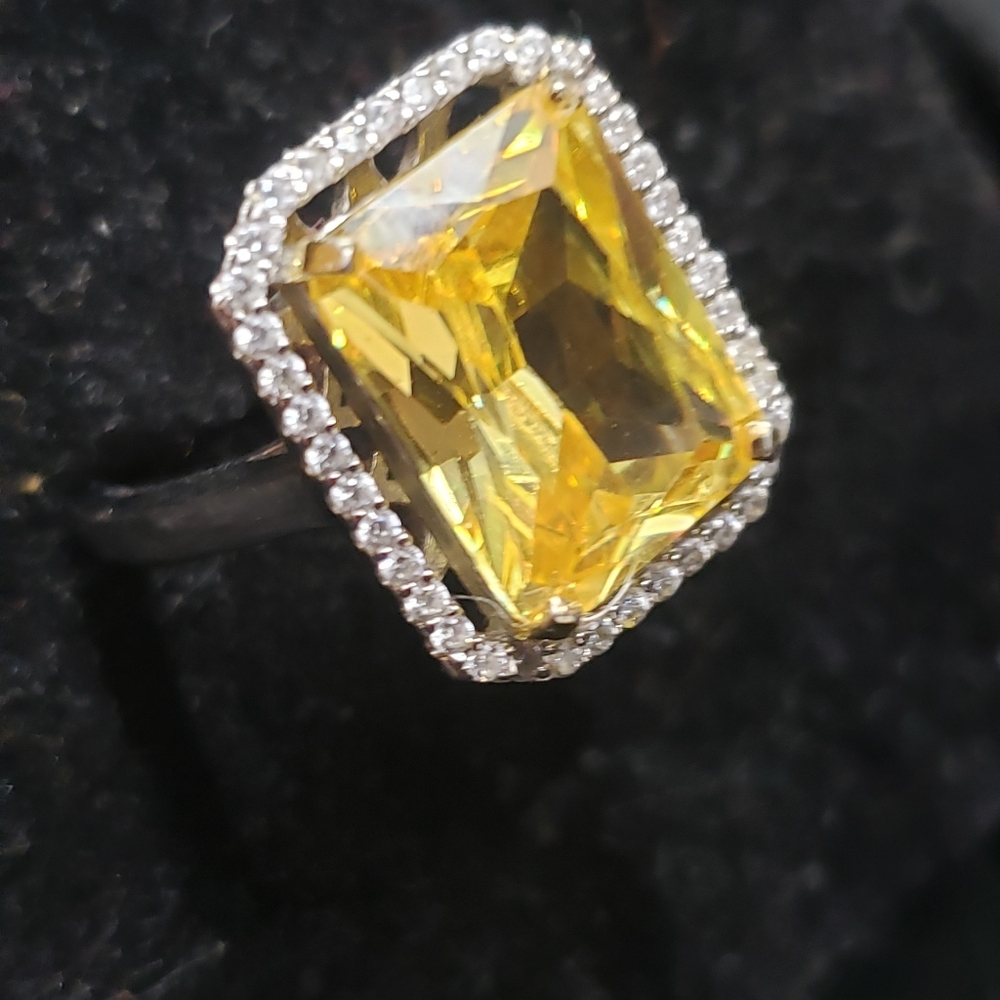 Yellow Gemstone Ring Stamped 925